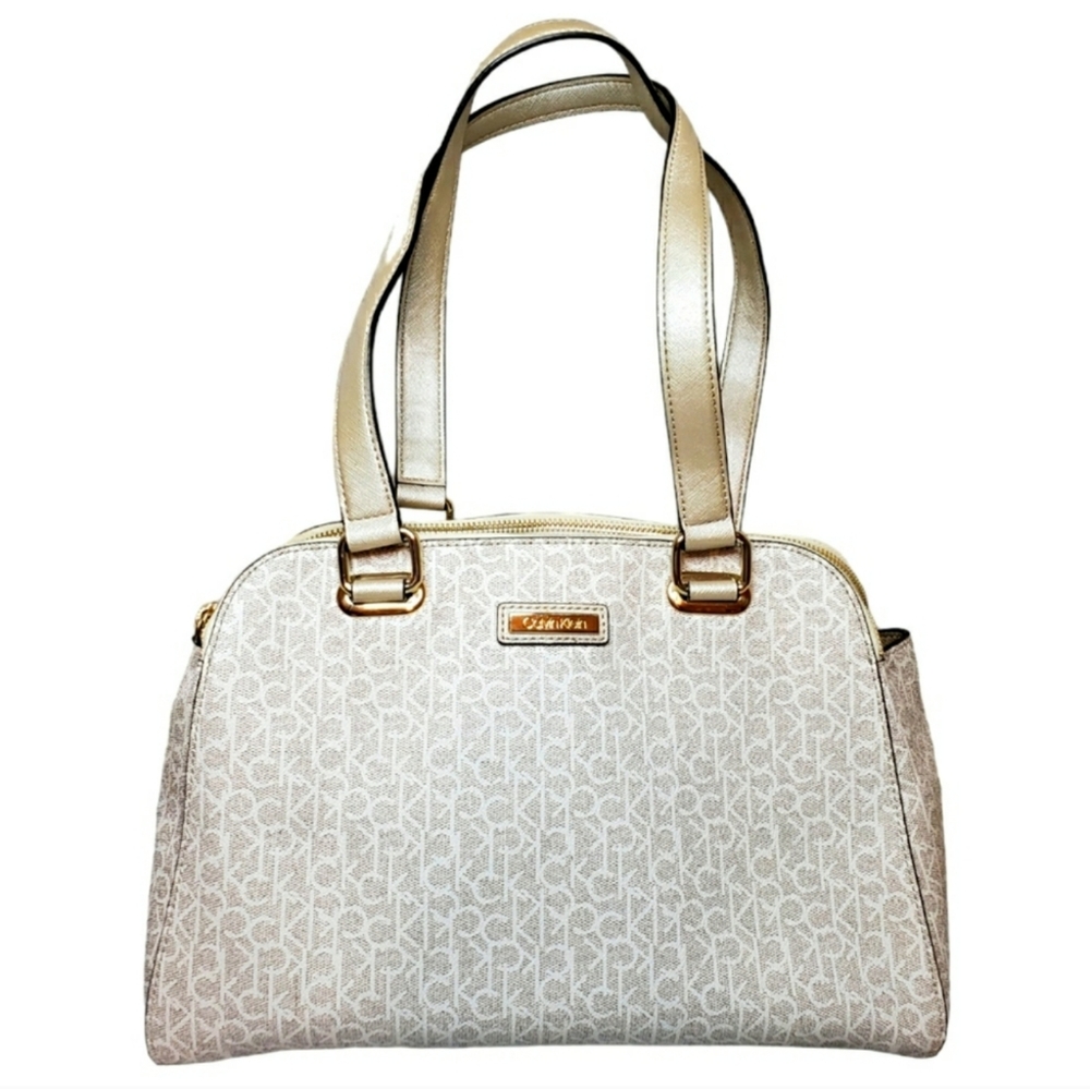 Calvin Klein Monogram Signature Satchel Bag